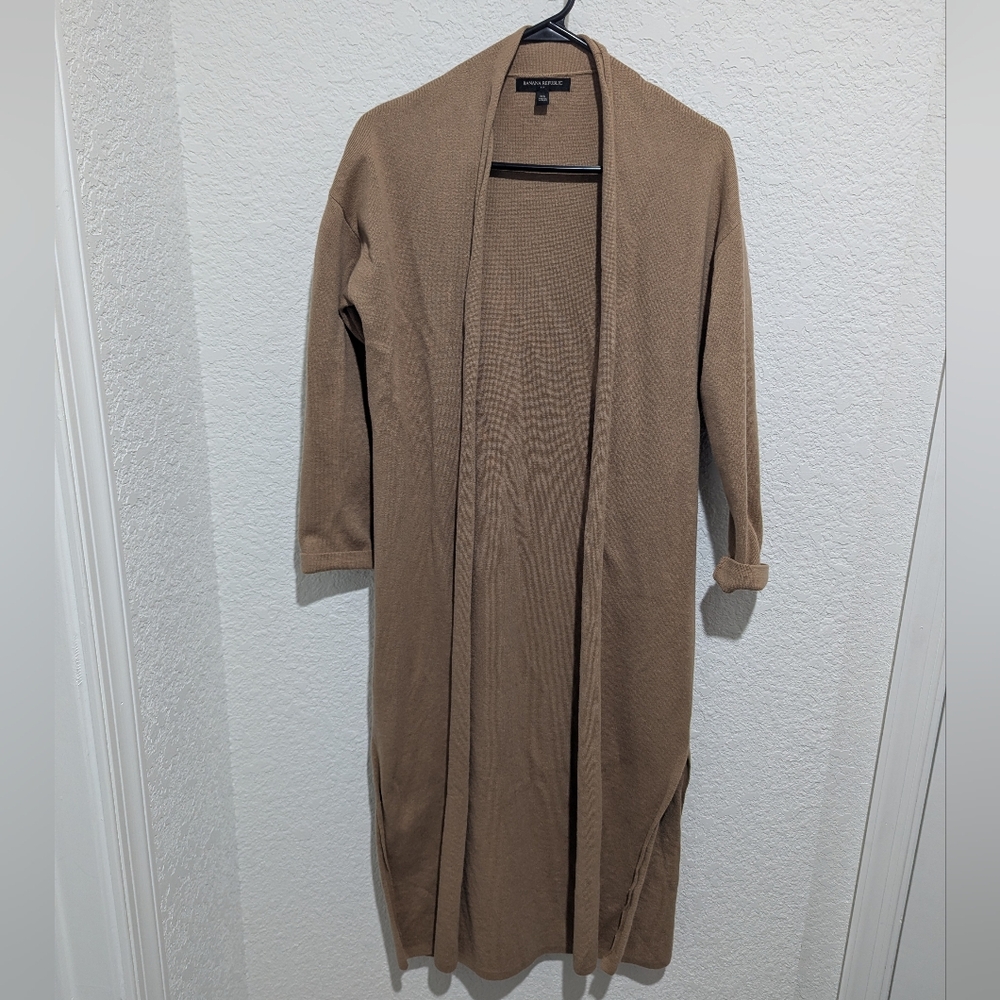 Women's Tan Longline Cardigan